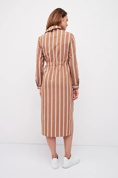 Rochie lungă cu dungi camel Rochie lungă cu dungi camel