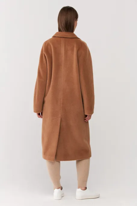 Palton din lana de alpaca camel