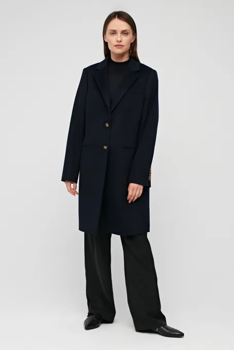 Palton bleumarin, 100% lana, diplomat