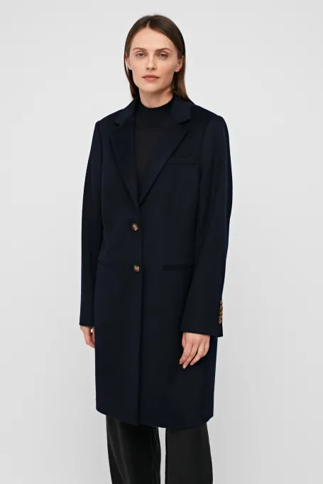 Palton bleumarin, 100% lana, diplomat