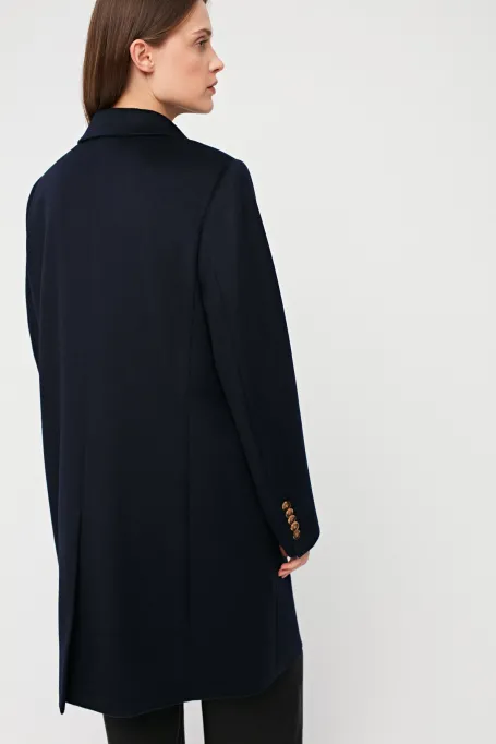 Palton bleumarin, 100% lana, diplomat