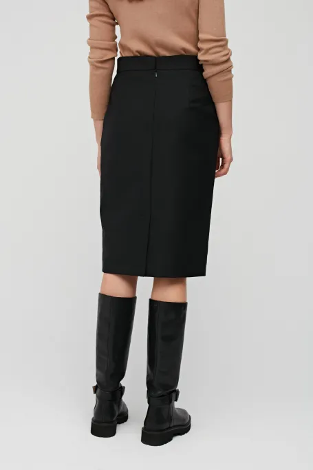 Fusta neagră Karin pentru costum cu lână virgină