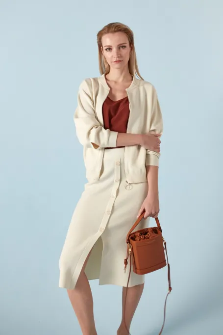 Fustă de lână merino