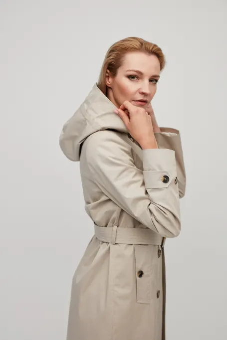 Pardesiu trenč cu glugă Rose