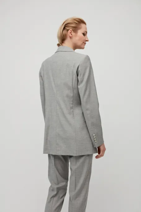 Sacou gri din lână pentru costum cu două rânduri