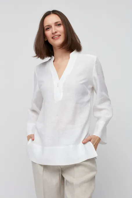 Bluza albă din cânepă