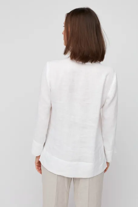 Bluza albă din cânepă