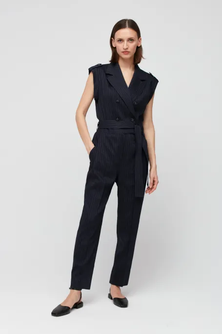 Combinzon albastru de in