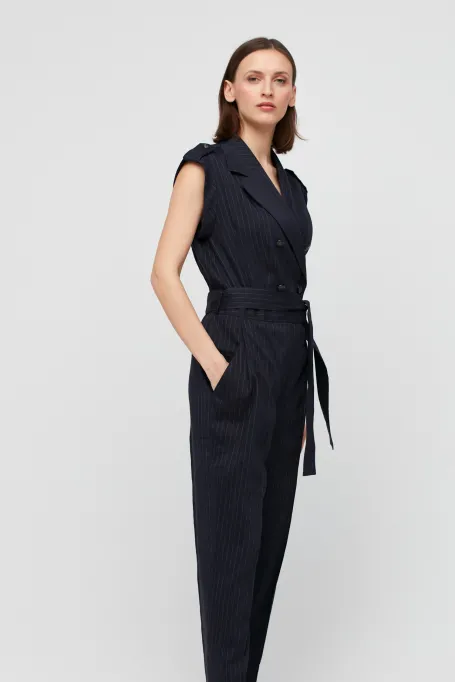 Combinzon albastru de in