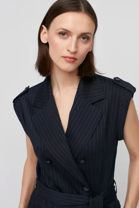 Combinzon albastru de in