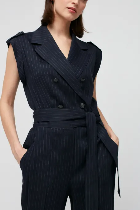 Combinzon albastru de in