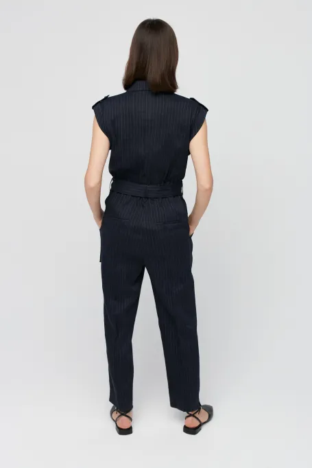 Combinzon albastru de in