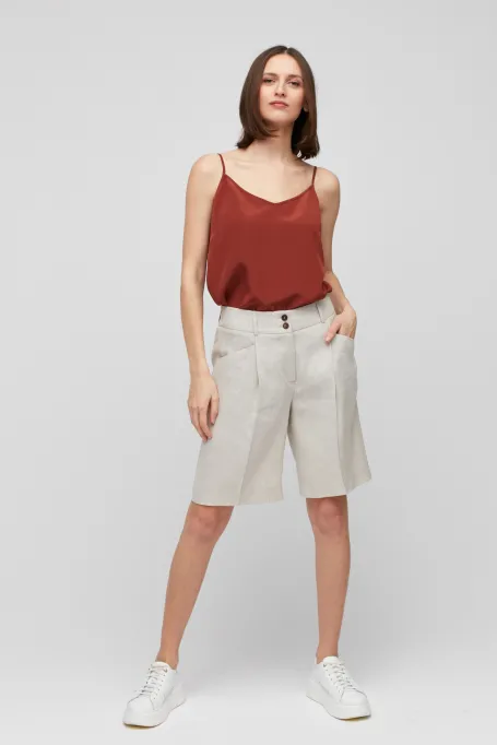 Pantaloni scurți din in