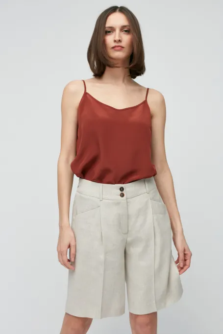 Pantaloni scurți din in