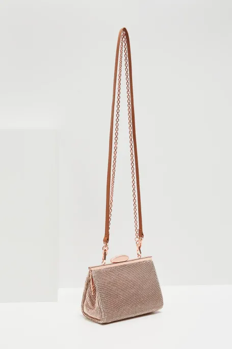 Mini geantă de culoare aurie