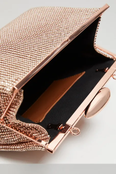 Mini geantă de culoare aurie