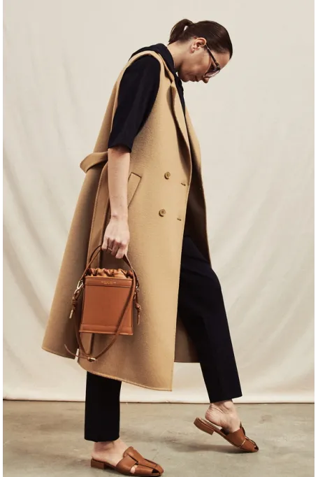 Dlungă vestă din lână cu față dublă