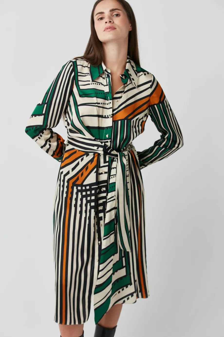 Rochie în dungi smucitură Rochie în dungi smucitură