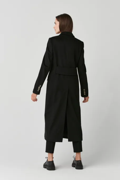 Palton de lână neagră din casmir Palton de lână neagră din casmir