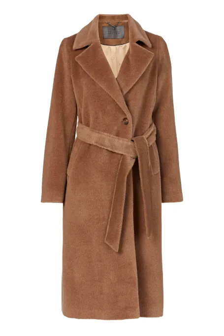 Pardesiu cu curea din lână de suri alpaca