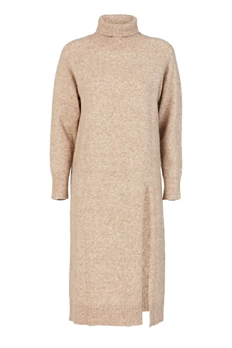 Tunică tricotată din lână de alpaca cu guler