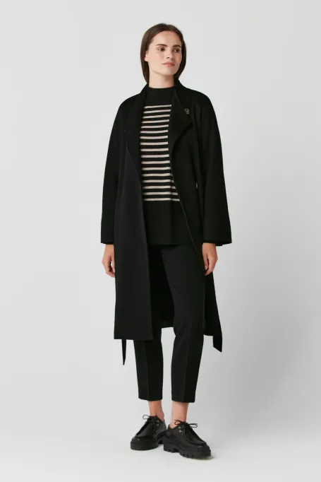 Cămașă de casmir neagră cu curea