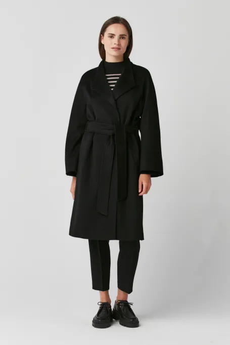 Cămașă de casmir neagră cu curea