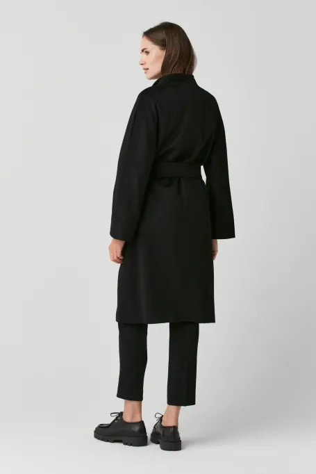 Cămașă de casmir neagră cu curea