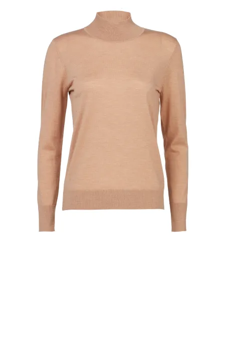 Bluza cu guler tip polo din lână merinos Julia