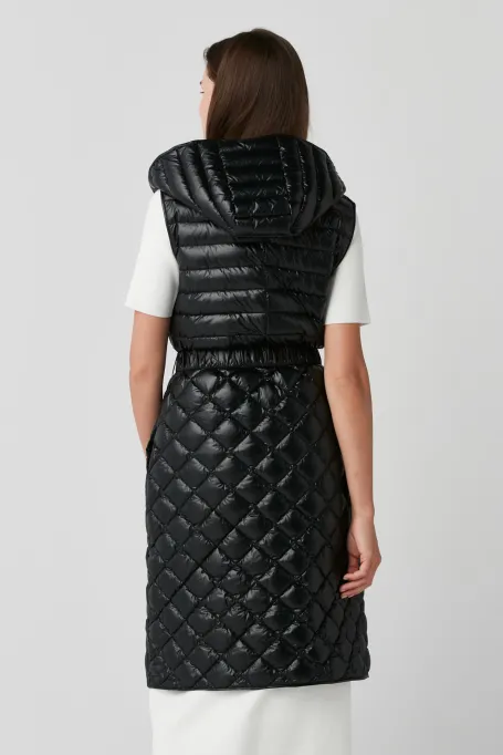 Dungă vestă neagră cu glugă Emma