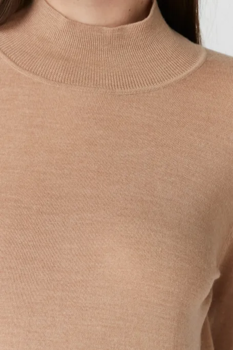 Bluza cu guler tip polo din lână merinos Julia