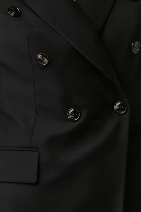 Sacou negru de lână virgină Sophie pentru costum