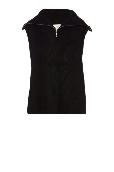 Cămașă neagră din lână merinos.