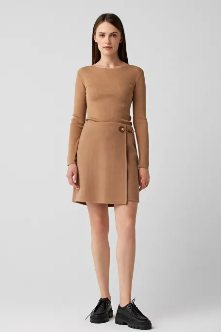 Fustă mini din lână doubleface