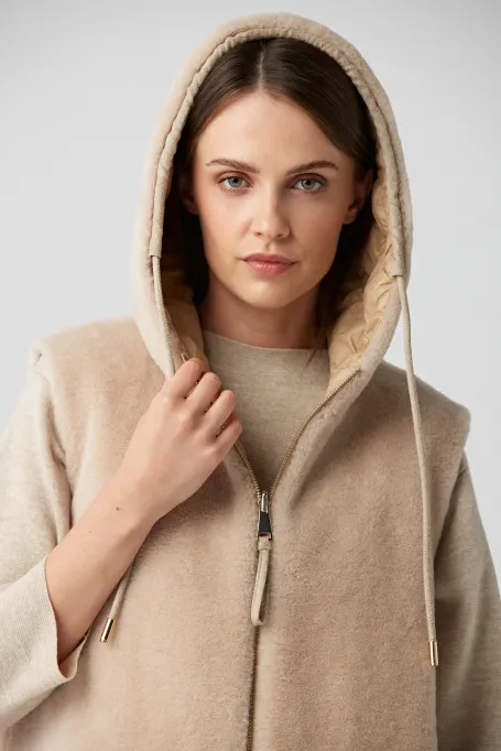 Dubleșor din lână cu blană de urs teddy