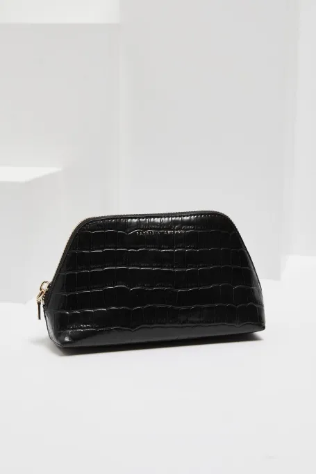 Cămașă de piele neagră croco