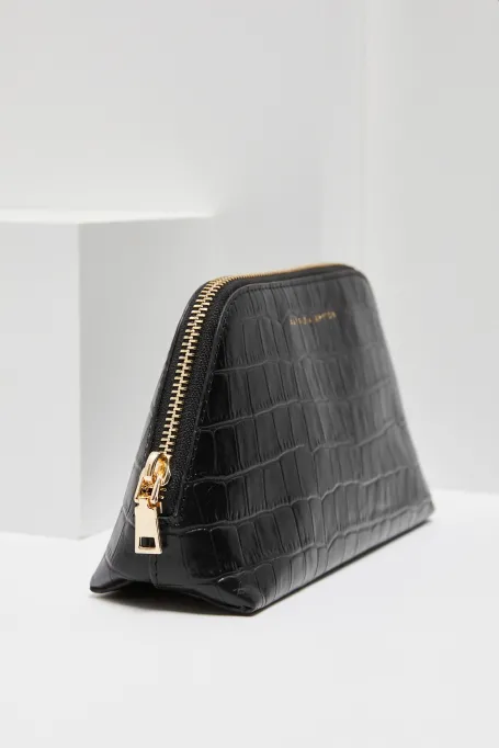 Cămașă de piele neagră croco