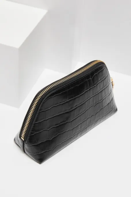 Cămașă de piele neagră croco