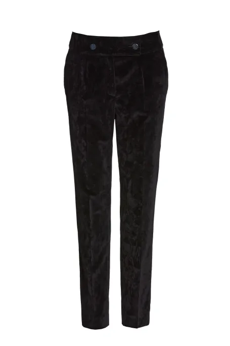 Pantaloni negri de catifea pentru costum Pantaloni negri de catifea pentru costum