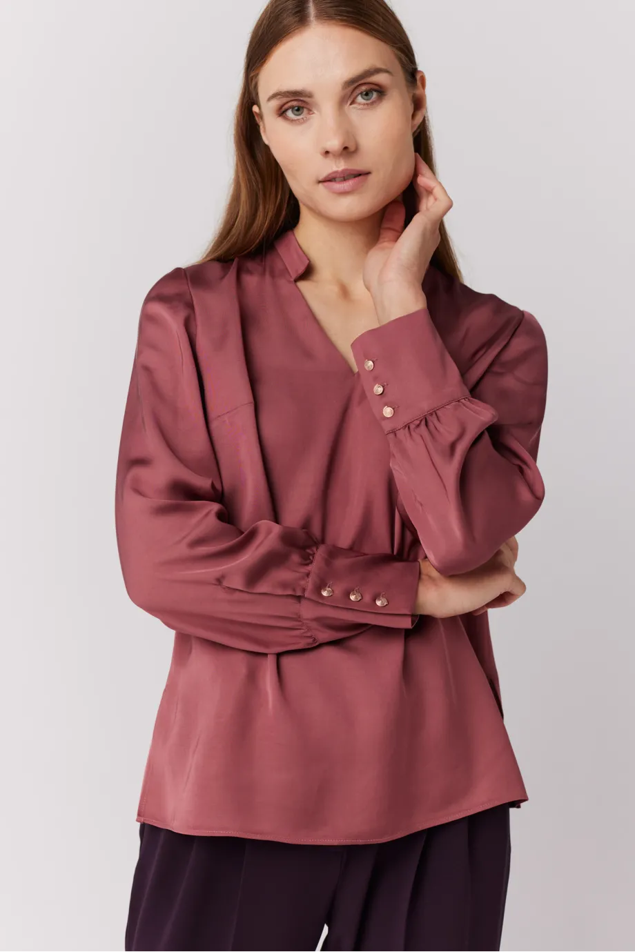 Bluza cu nasturi la mansete Bluza cu nasturi la mansete