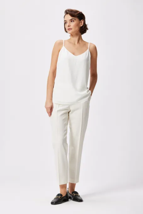 Top din mătase albă Mari