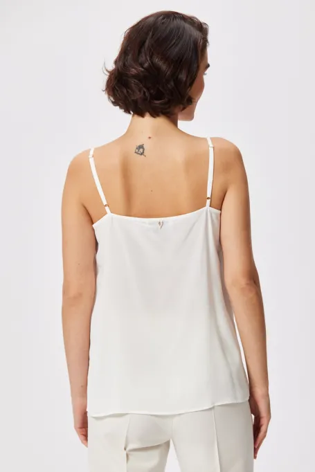 Top din mătase albă Mari
