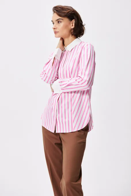 Bumbac cămașă în dungi