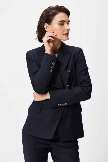 Sacou dublu rând albastru închis pentru costum Sophie