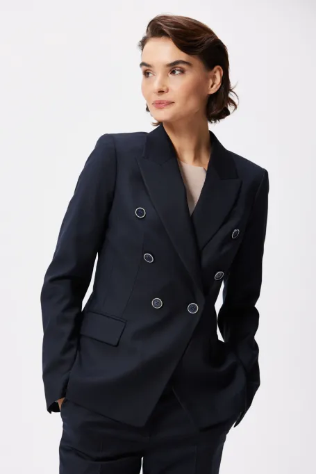 Sacou dublu rând albastru închis pentru costum Sophie