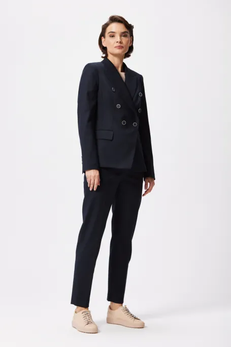 Pantaloni de lână albastră pentru costum Lotto