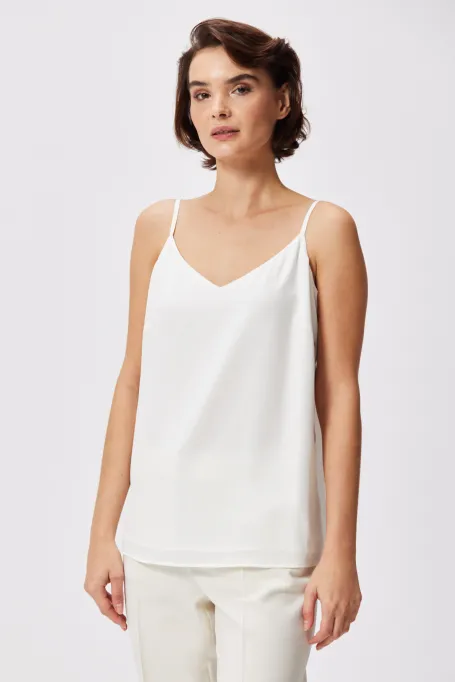 Top din mătase albă Mari