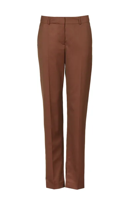 Pantaloni maro din lână pentru costum