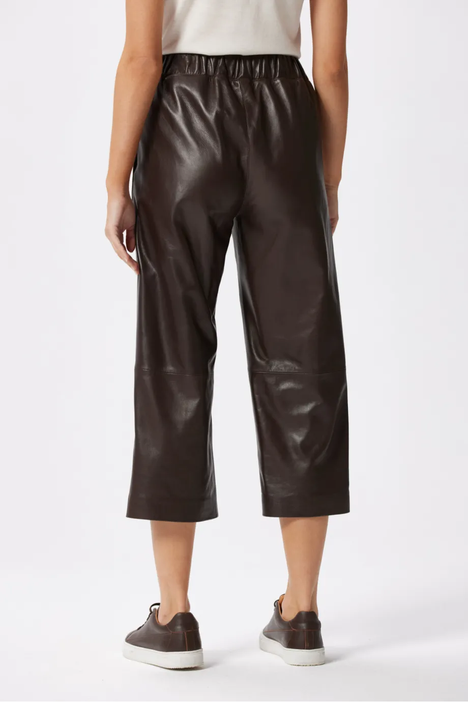 Pantaloni din piele cu picioare largi Pantaloni din piele cu picioare largi