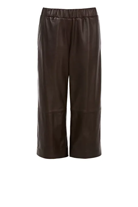 Pantaloni din piele cu picioare largi Pantaloni din piele cu picioare largi